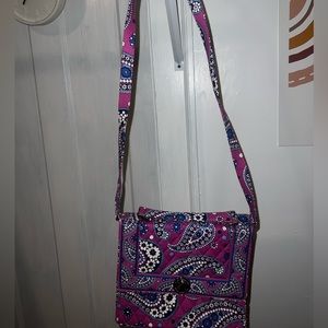 Pink and Purple Paisley Vera Bradley Strap Bag